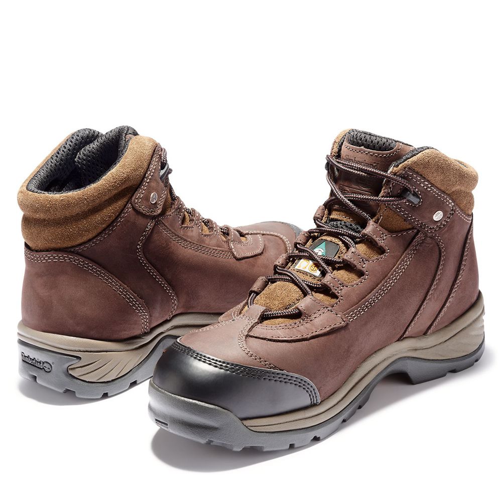 Timberland Mens Work Boots PRO® Ratchet Steel Toe - Brown/Black - India EY1367052